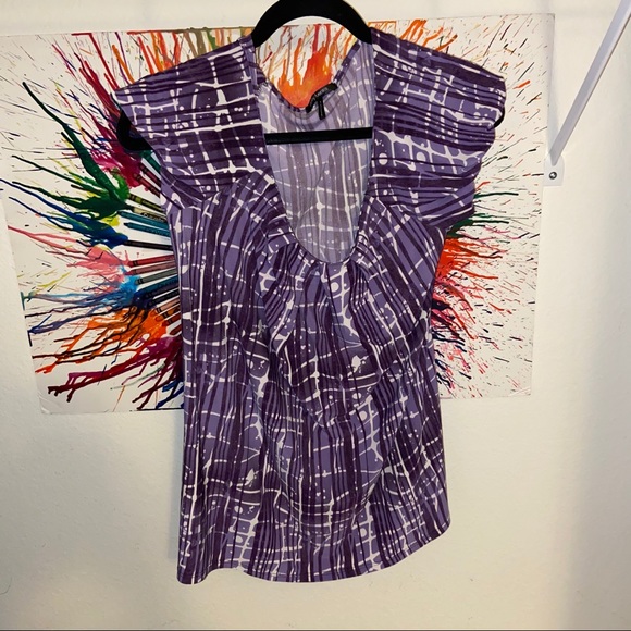 Daisy Fuentes purple blouse. Purple blouse - Picture 1 of 5